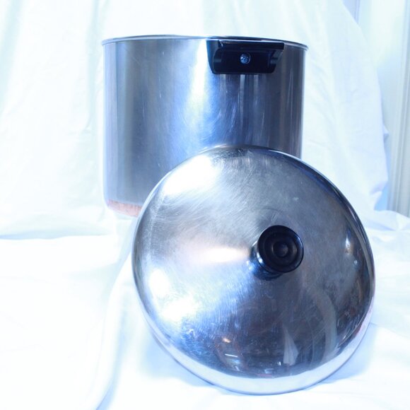 Revere Ware 1801 Vintage Copper Bottom 8 QT Stock Pot W Lid - Clinton, ILL - Picture 5 of 11